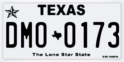 TX license plate DMO0173