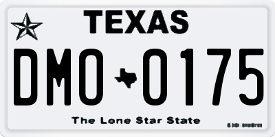 TX license plate DMO0175