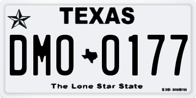 TX license plate DMO0177