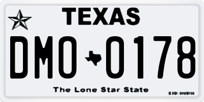 TX license plate DMO0178