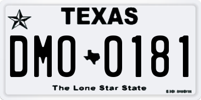 TX license plate DMO0181
