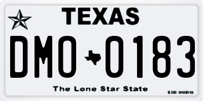 TX license plate DMO0183