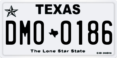 TX license plate DMO0186