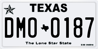 TX license plate DMO0187