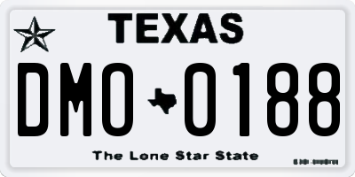 TX license plate DMO0188