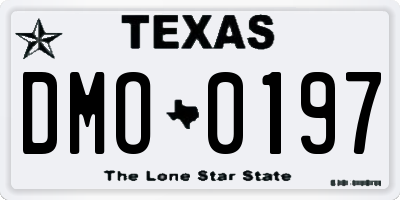 TX license plate DMO0197