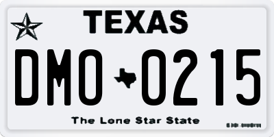 TX license plate DMO0215
