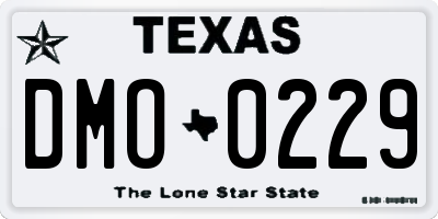 TX license plate DMO0229