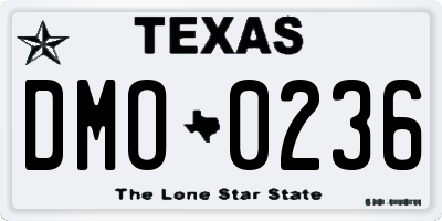 TX license plate DMO0236