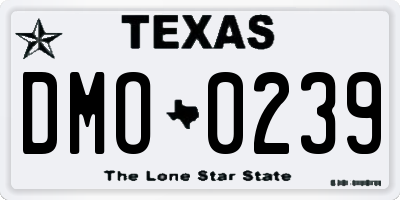 TX license plate DMO0239