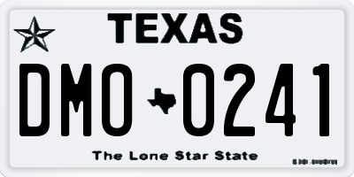 TX license plate DMO0241