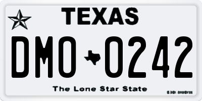 TX license plate DMO0242