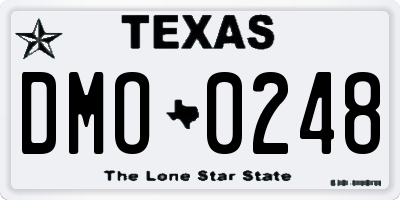 TX license plate DMO0248
