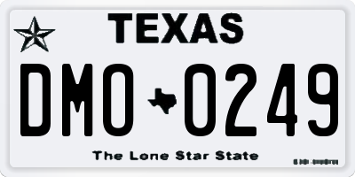 TX license plate DMO0249