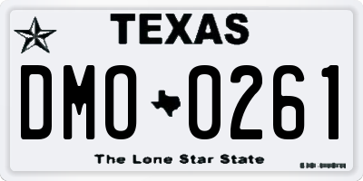 TX license plate DMO0261