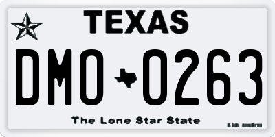 TX license plate DMO0263