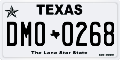 TX license plate DMO0268