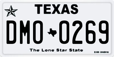 TX license plate DMO0269