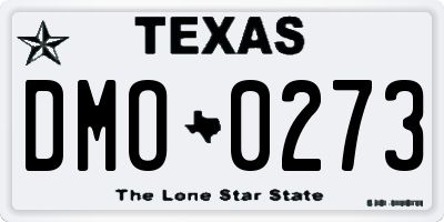 TX license plate DMO0273