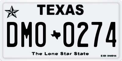 TX license plate DMO0274