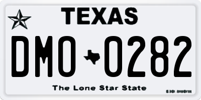 TX license plate DMO0282