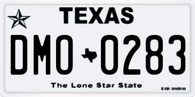 TX license plate DMO0283