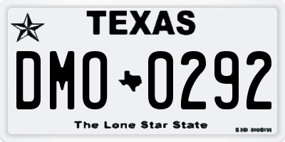 TX license plate DMO0292