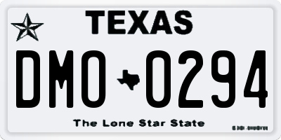 TX license plate DMO0294