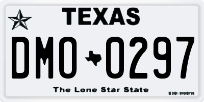 TX license plate DMO0297