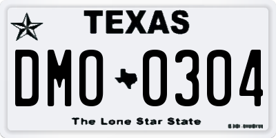 TX license plate DMO0304