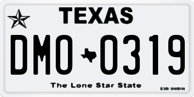 TX license plate DMO0319