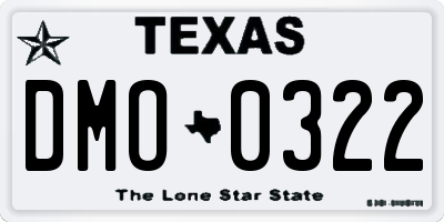 TX license plate DMO0322