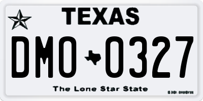 TX license plate DMO0327