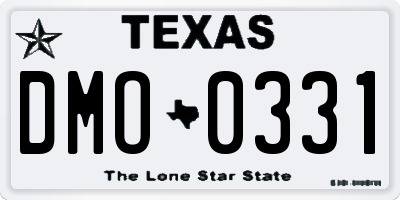 TX license plate DMO0331