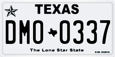 TX license plate DMO0337