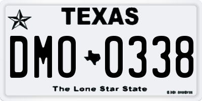 TX license plate DMO0338