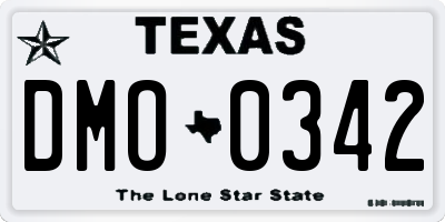 TX license plate DMO0342