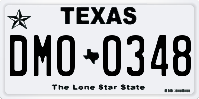 TX license plate DMO0348