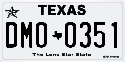 TX license plate DMO0351