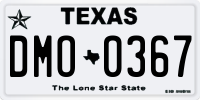 TX license plate DMO0367