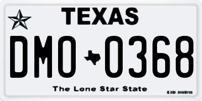 TX license plate DMO0368