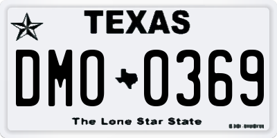 TX license plate DMO0369