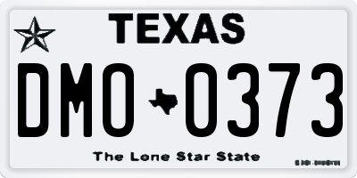 TX license plate DMO0373