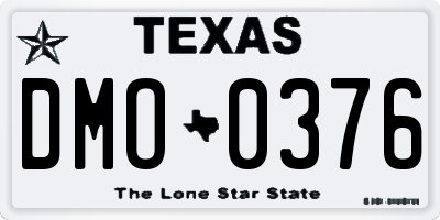 TX license plate DMO0376