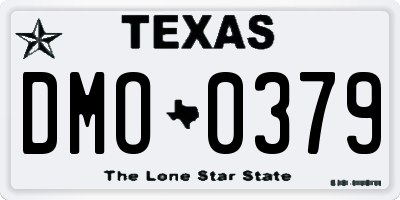 TX license plate DMO0379