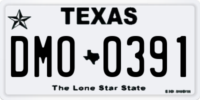 TX license plate DMO0391