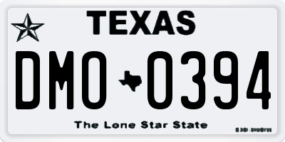 TX license plate DMO0394