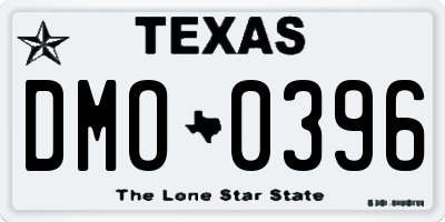TX license plate DMO0396