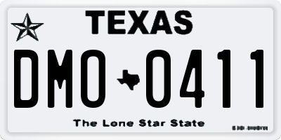 TX license plate DMO0411