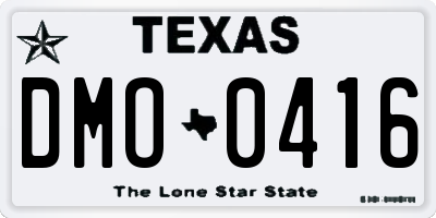 TX license plate DMO0416
